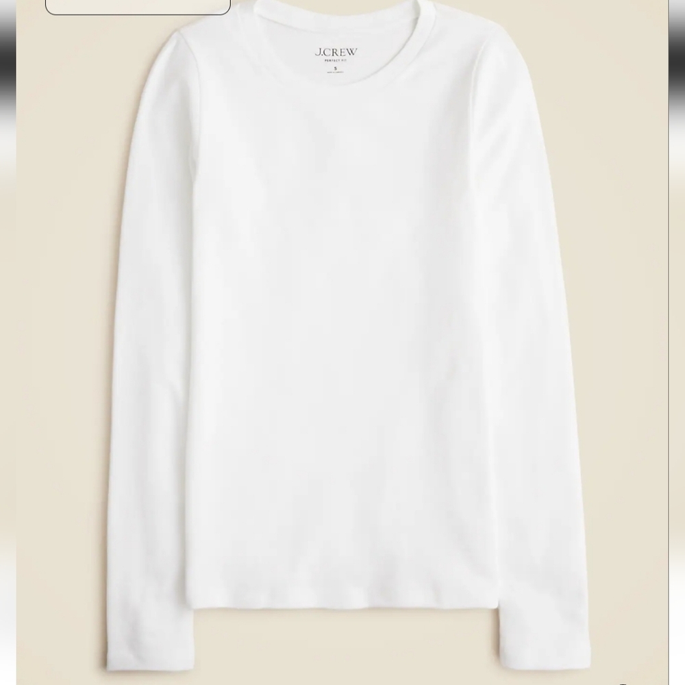 J.Crew Perfect-fit long-sleeve crewneck T-shirt In White